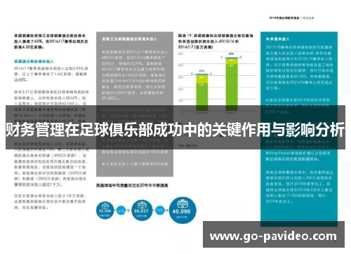 财务管理在足球俱乐部成功中的关键作用与影响分析 财务管理在足球俱乐部成功中的关键作用与影响分析